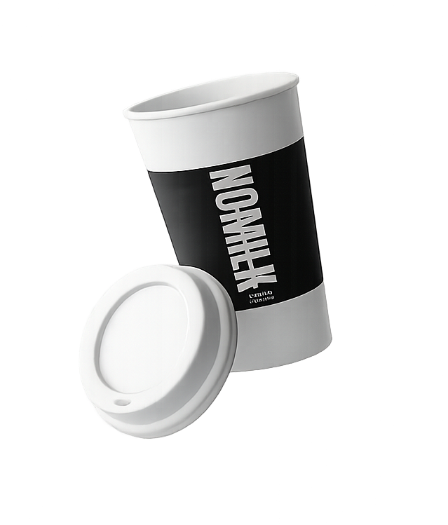 NOMILK cup with lid floating